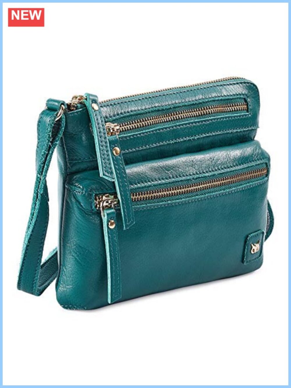 Small Leather Crossbody Bag for Women Adjustable Sling Purse Multi Pocket